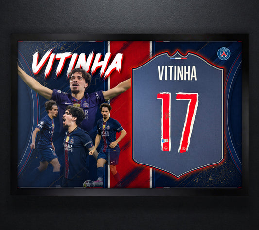 Vitinha Signed PSG Nike Jersey Framed Beckett COA - Photo of frame
