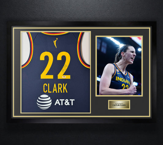 Caitlin Clark Signed Indiana Fever Nike Jersey Framed PSA COA - Photo of frame