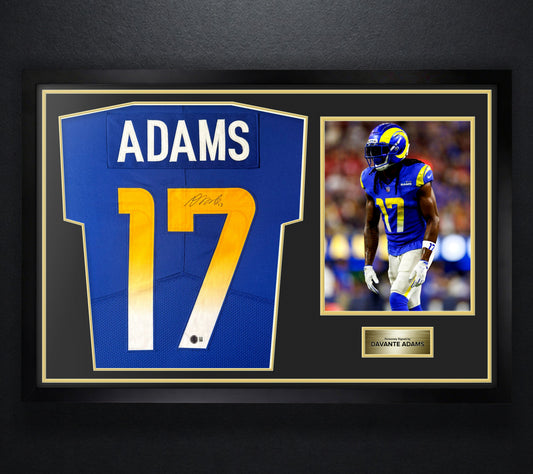 Davante Adams Signed Los Angeles Rams Jersey Framed Beckett COA - Photo of frame