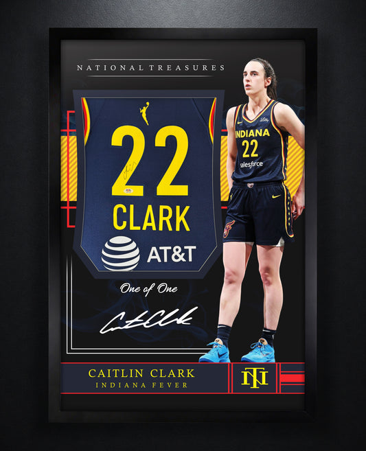 Caitlin Clark Signed Indiana Fever Nike Jersey Framed PSA COA - Photo of frame