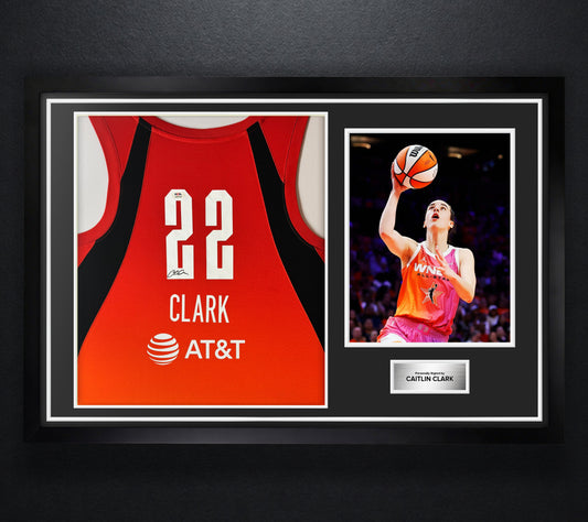 Caitlin Clark Signed WNBA All Star Nike Jersey Framed PSA LOA & COA - Photo of frame