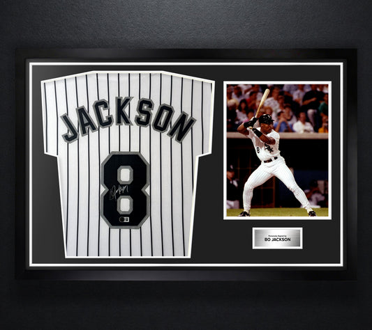 Bo Jackson Signed Chicago White Sox Jersey Framed Beckett COA - Photo of frame