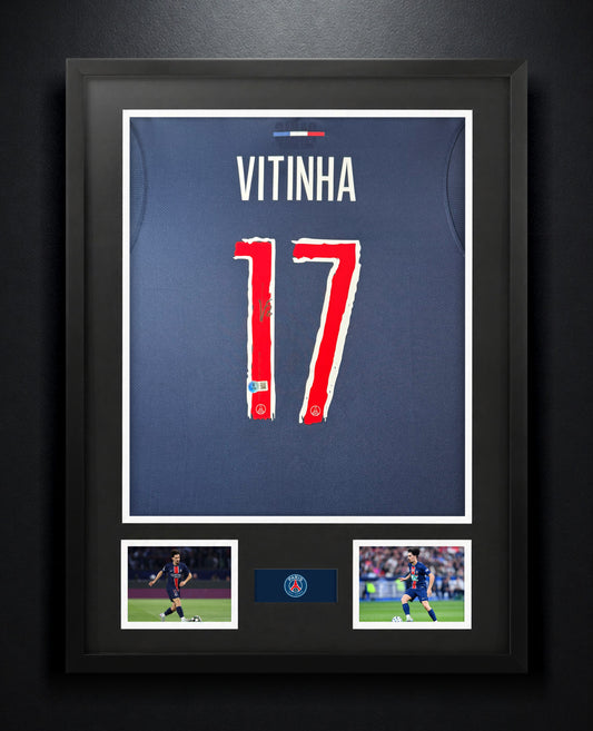 Vitinha Signed PSG Nike Jersey Framed Beckett COA - Photo of frame