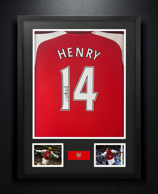 Thierry Henry Signed Arsenal Adidas Jersey Framed Icons COA - Photo of frame