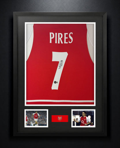 Robert Pires Signed Arsenal Nike Jersey Framed Beckett COA - Photo of frame