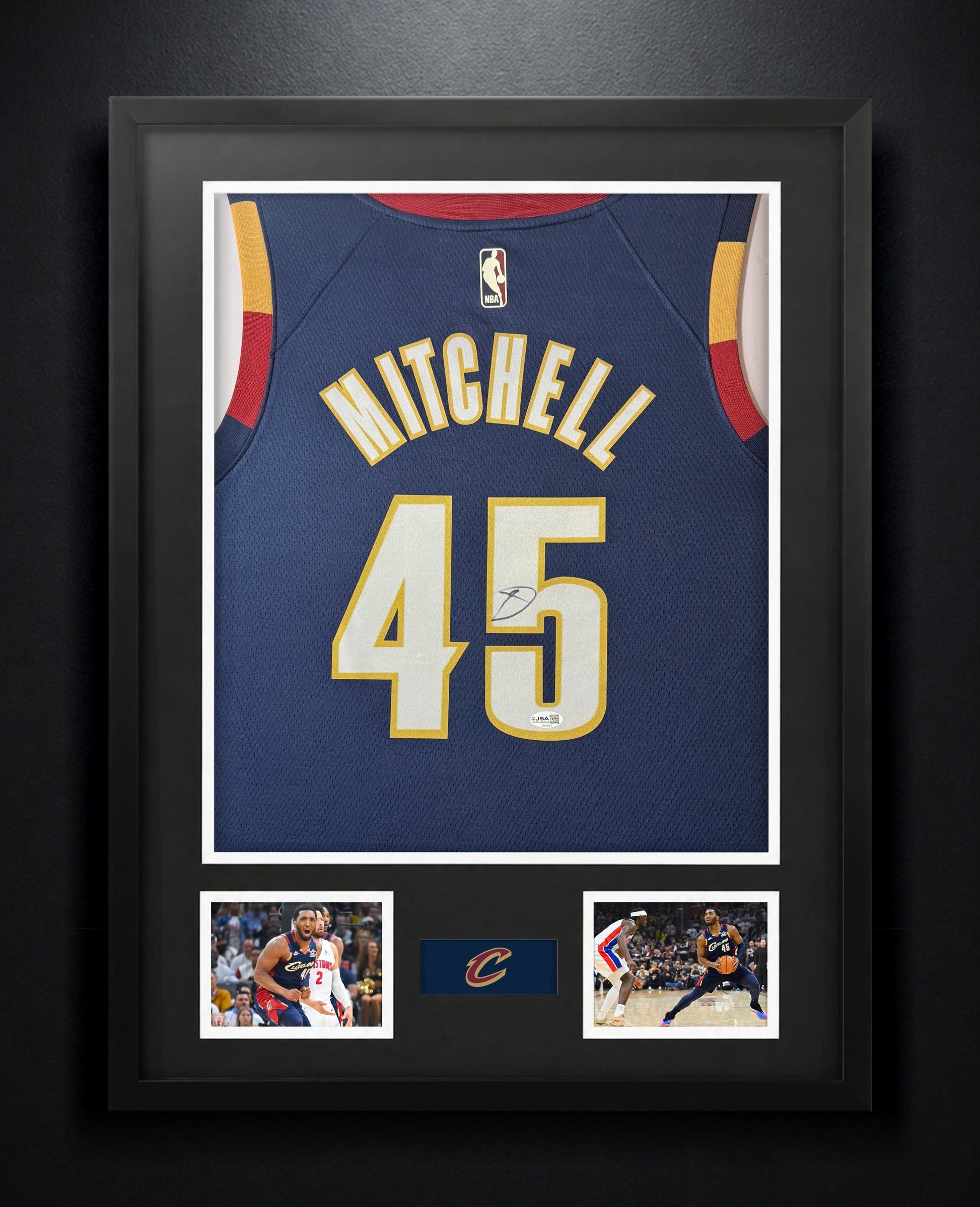 Donovan Mitchell Signed Cleveland Cavaliers Nike Jersey Framed JSA COA - Photo of frame