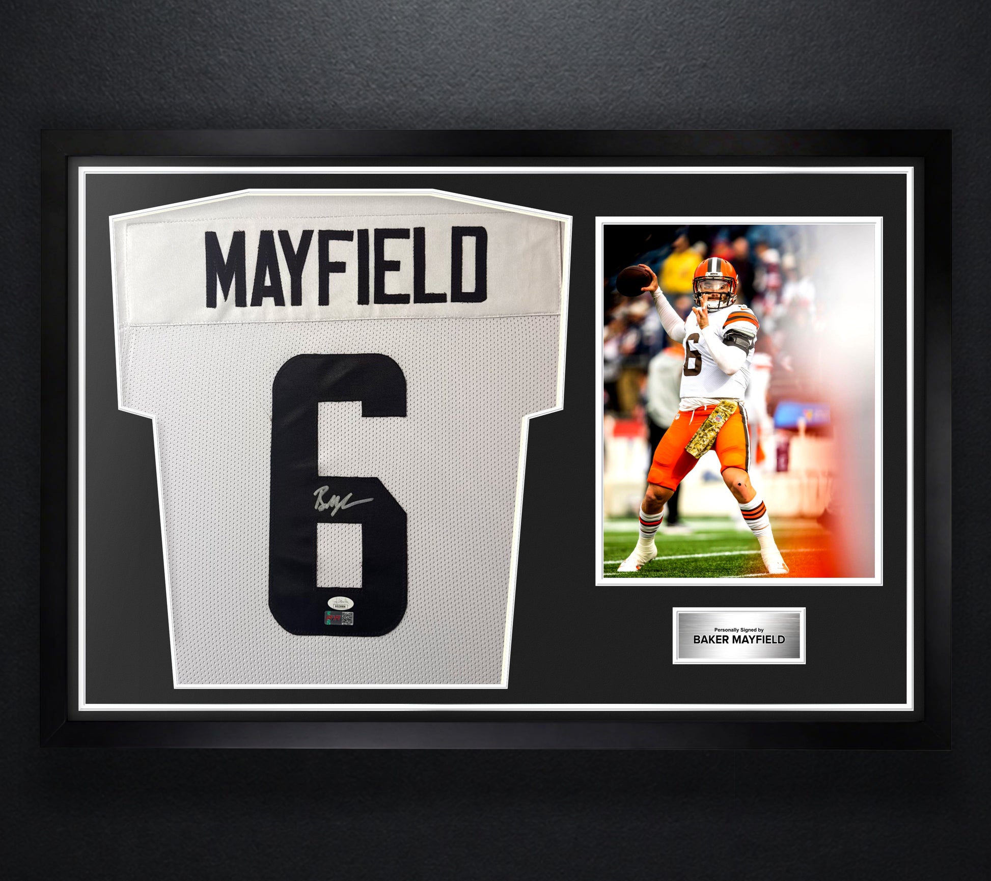 Baker Mayfield Signed Cleveland Browns Jersey Framed JSA & PIA COA - Photo of frame