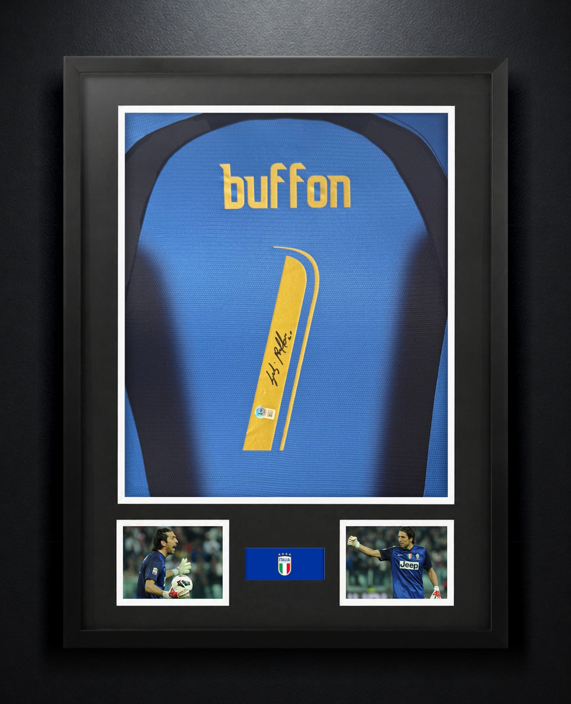 Gianluigi Buffon Signed Italy Puma Jersey Framed Beckett COA - Photo of frame