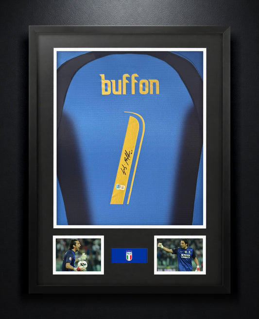 Gianluigi Buffon Signed Italy Puma Jersey Framed Beckett COA - Photo of frame