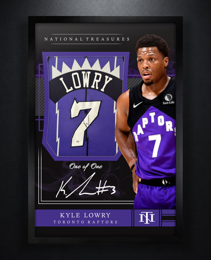 Kyle Lowry Signed Toronto Raptors Mitchell & Ness Jersey Framed PSA COA - Photo of frame