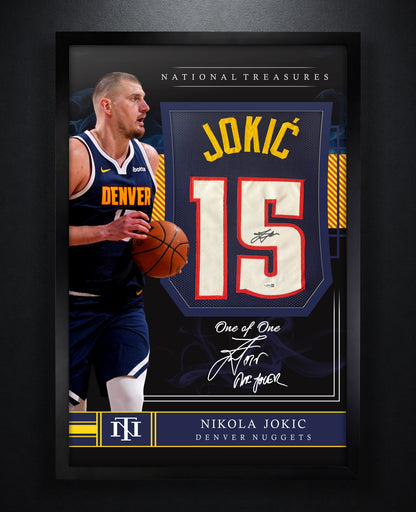 Nikola Jokic Signed Denver Nuggets Jersey Framed JSA COA - Photo of frame