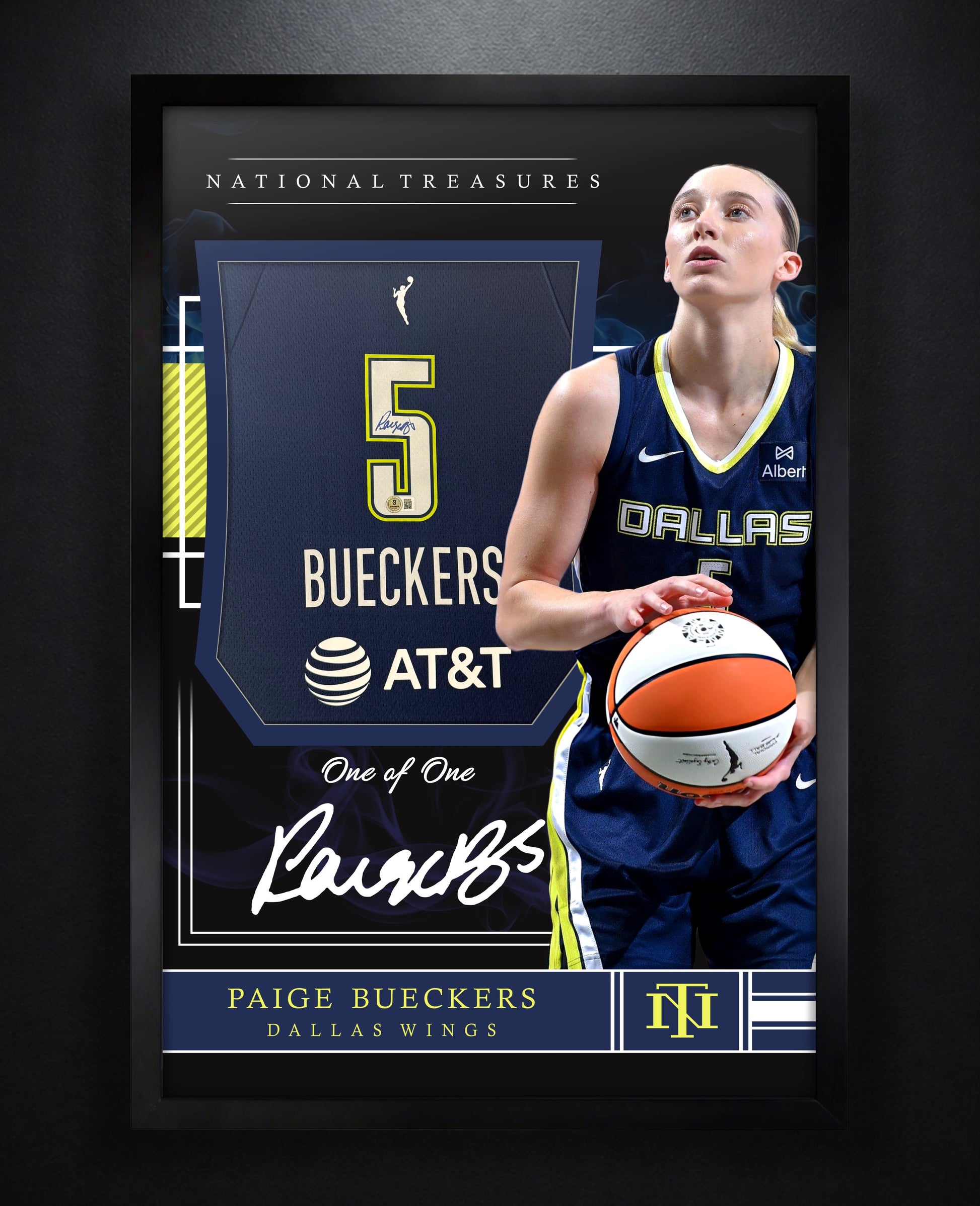Paige Bueckers Signed Dallas Wings Nike Jersey Framed Beckett COA - Photo of frame