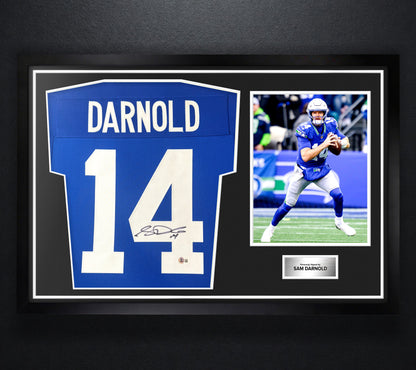 Sam Darnold Signed Seattle Seahawks Jersey Framed Beckett COA - Photo of frame