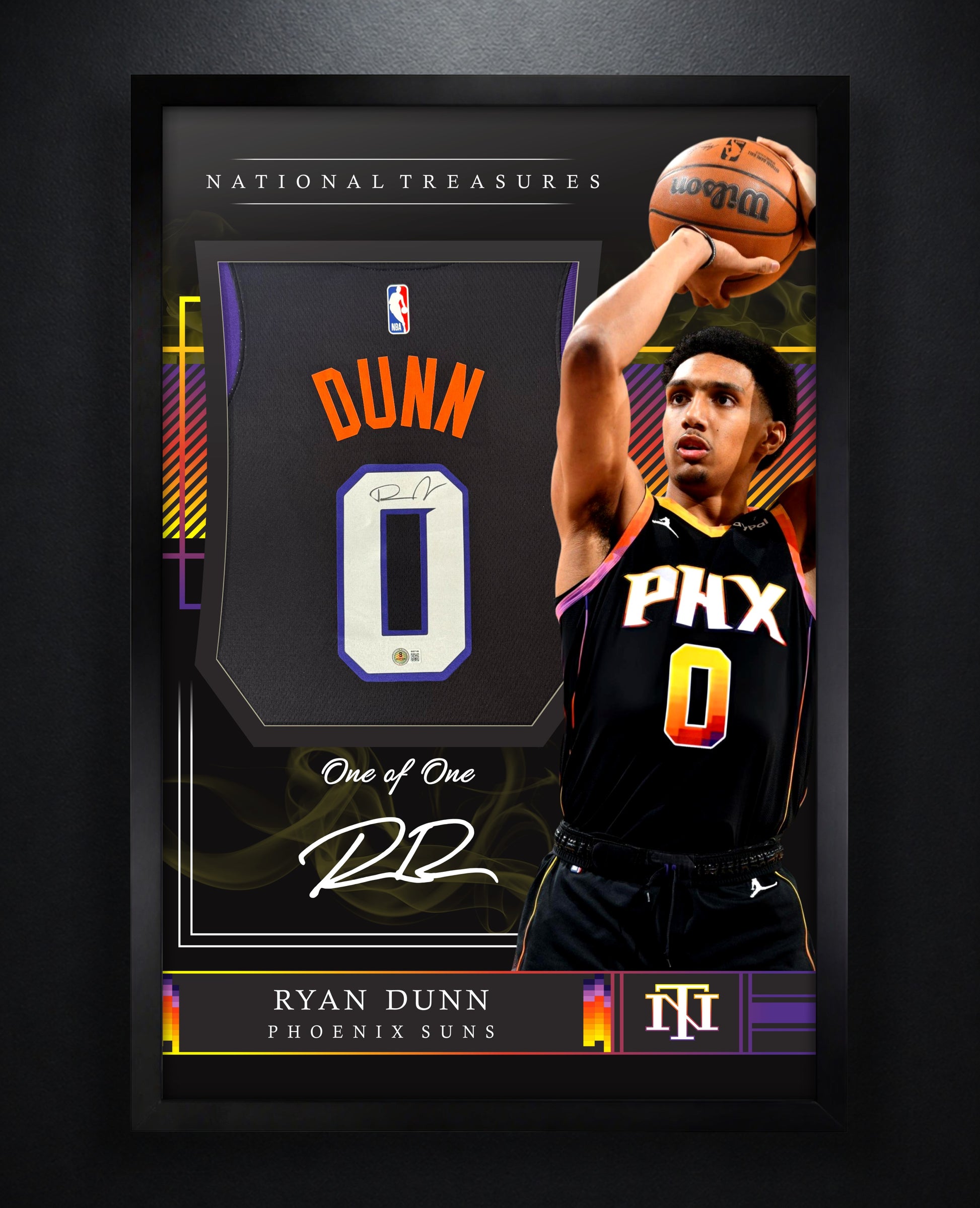 Ryan Dunn Signed Phoenix Suns Nike Jersey Framed Beckett COA - Photo of frame