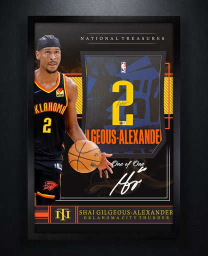 Shai Gilgeous-Alexander Signed Oklahoma City Thunder Nike Jersey Framed Beckett COA - Photo of frame