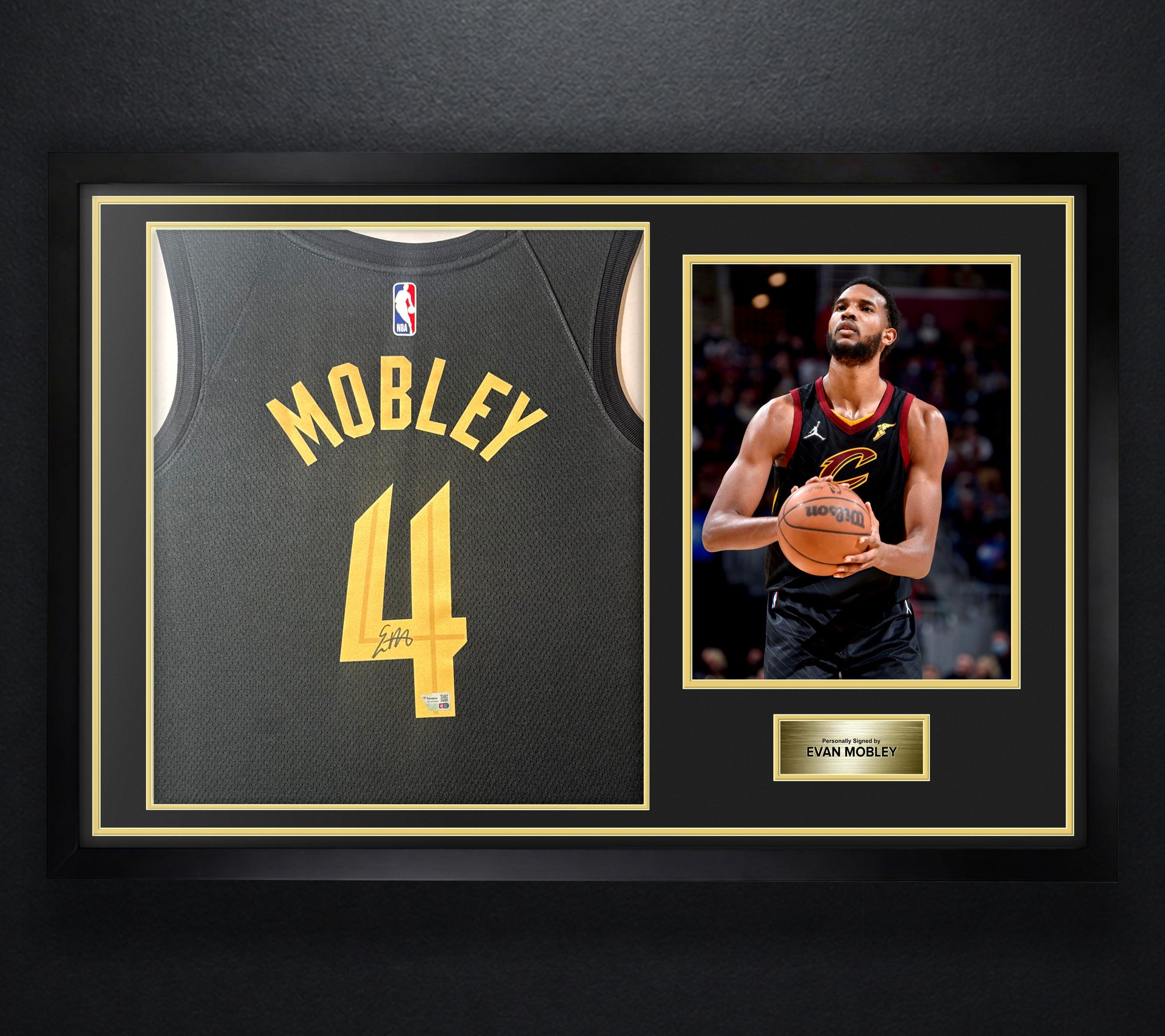 Evan Mobley Signed Cleveland Cavaliers Nike Jersey Framed Fanatics COA - Photo of frame