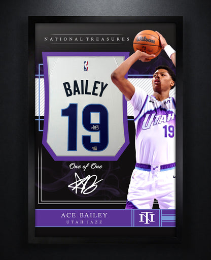 Ace Bailey Signed Utah Jazz Nike Jersey Framed Fanatics COA - Photo of frame