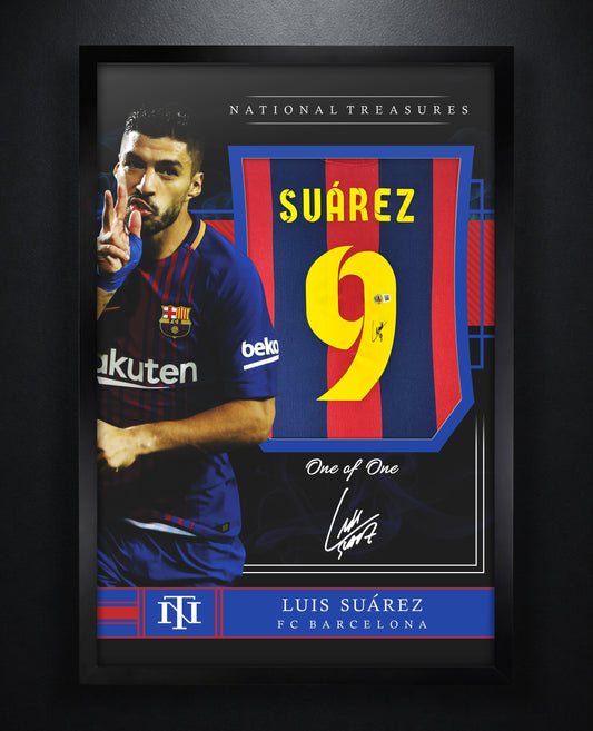 Luis Suarez Signed FC Barcelona Nike Jersey Framed Beckett COA - Photo of frame