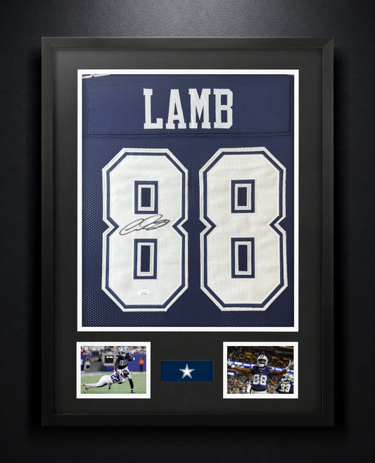 CeeDee Lamb Signed Dallas Cowboys Jersey Framed JSA COA - Photo of frame