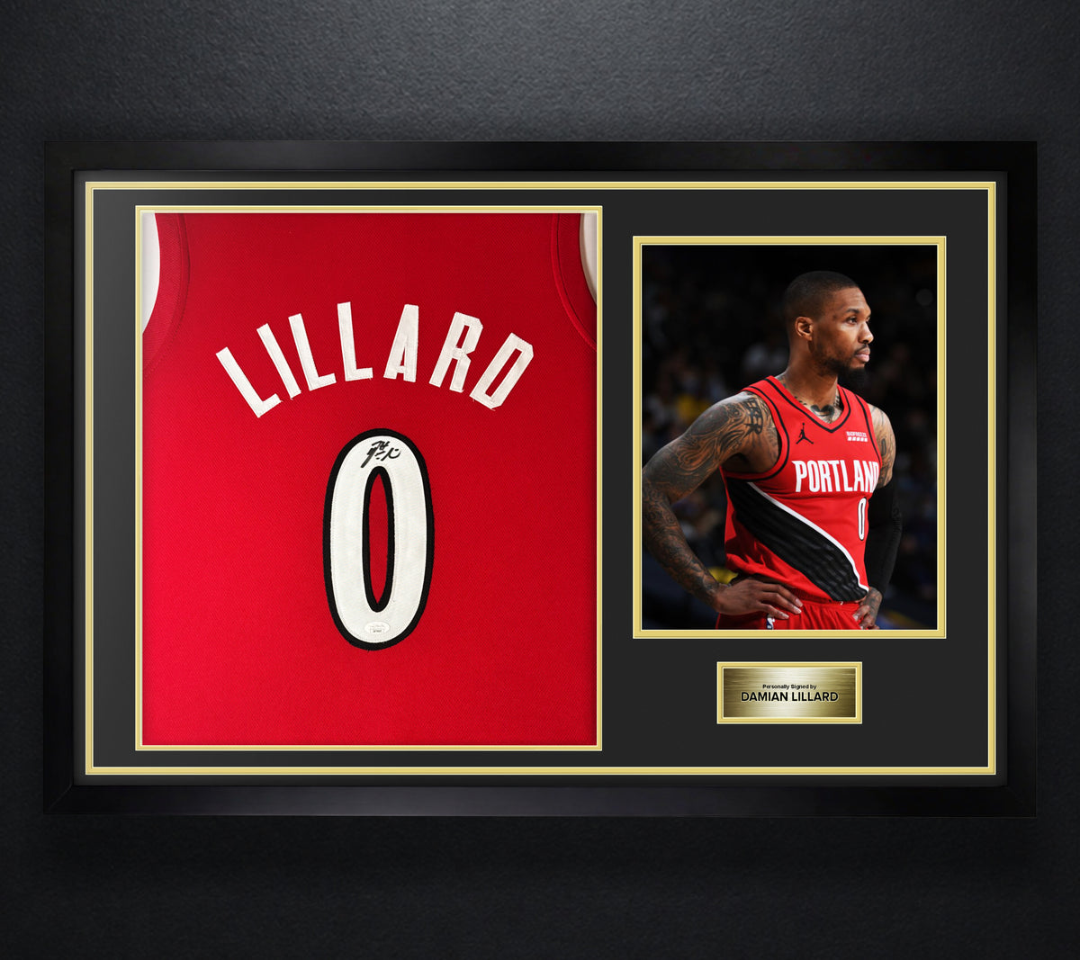 Damian Lillard Signed Portland Trail Blazers Jersey Framed JSA COA - Photo of frame
