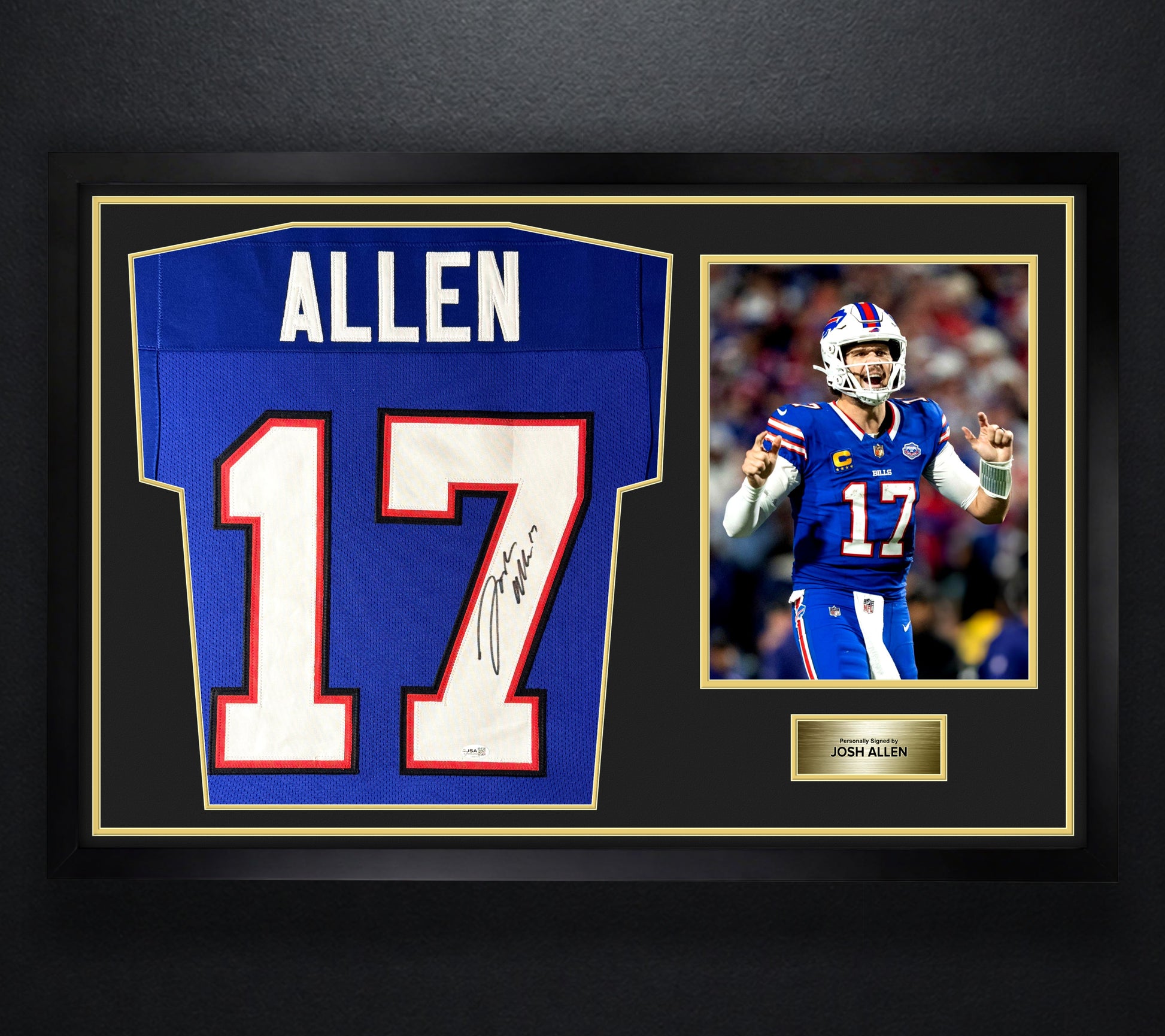 Josh Allen Signed Buffalo Bills Jersey Framed JSA COA - Photo of frame