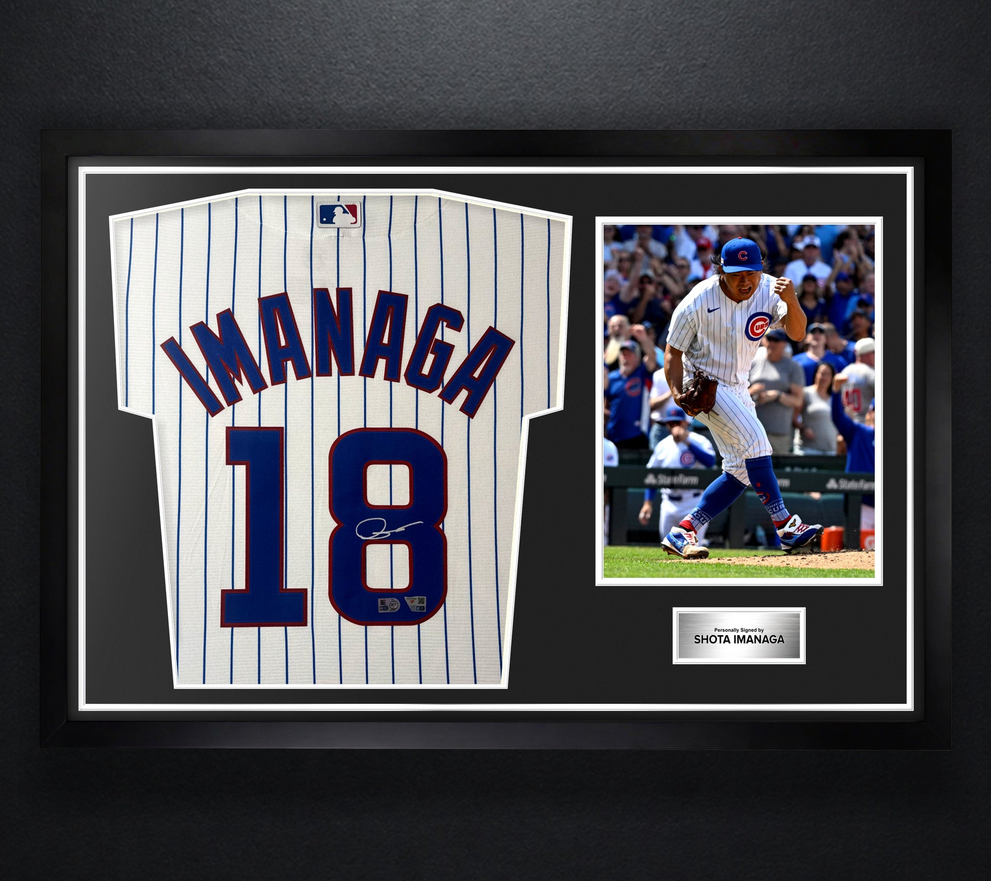 Shota Imanaga Signed Chicago Cubs Nike Jersey Framed Fanatics & MLB COA - Photo of frame