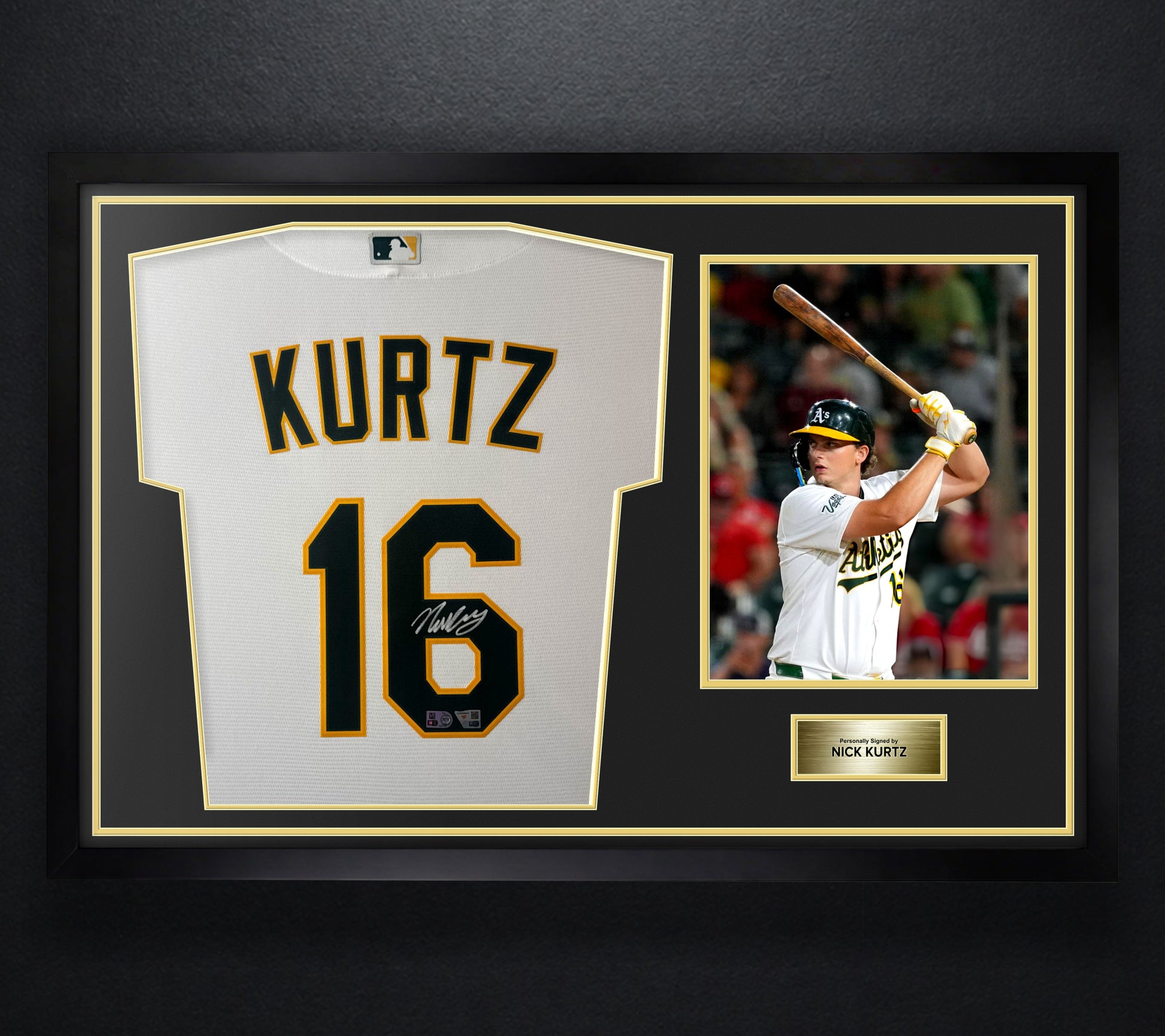 Nick Kurtz Signed Oakland Athletics Nike Jersey Framed Fanatics & MLB COA - Photo of frame