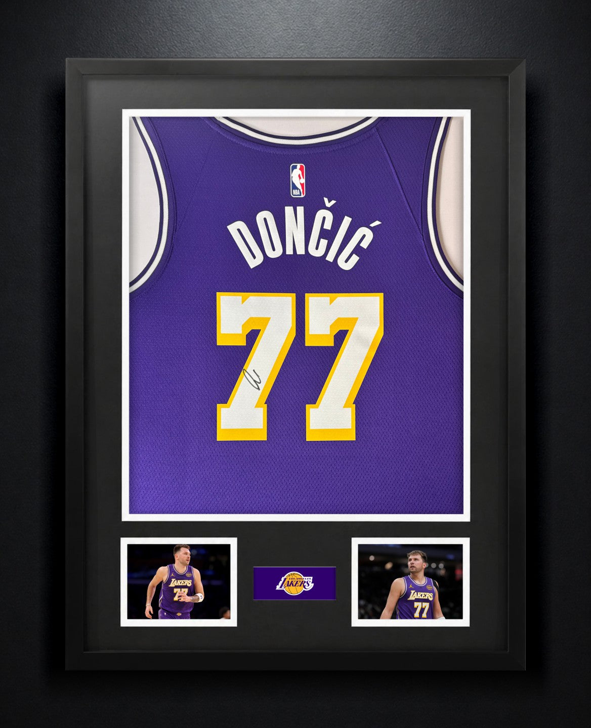 Luka Doncic Signed Los Angeles Lakers Nike Jersey Framed JSA LOA & COA - Photo of frame