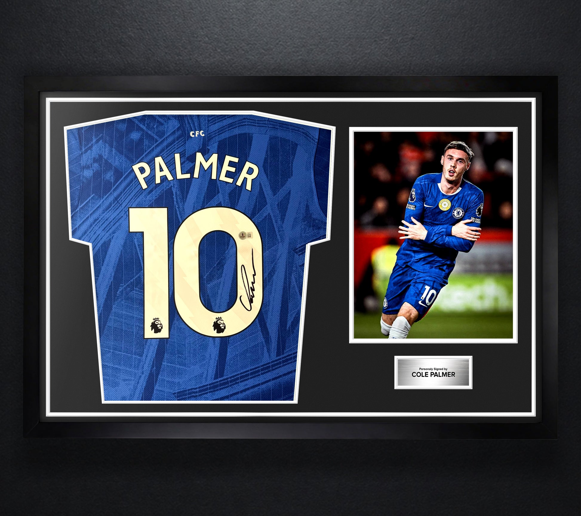 Cole Palmer Signed Chelsea FC Nike Jersey Framed Beckett COA - Photo of frame