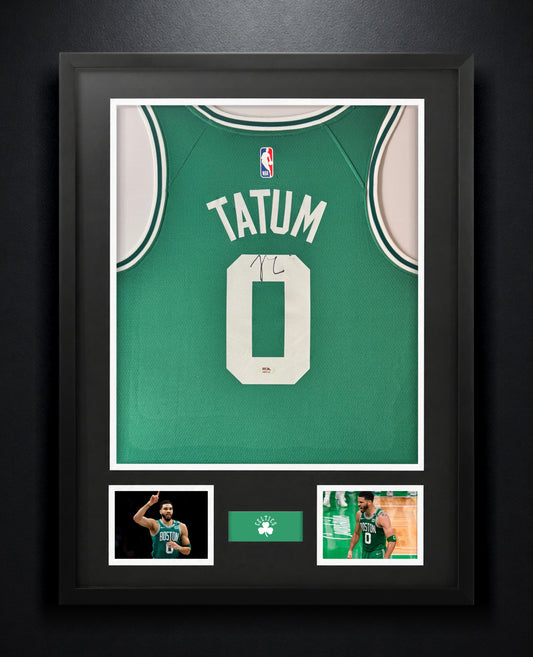 Jayson Tatum Signed Boston Celtics Nike Jersey Framed PSA COA - Photo of frame