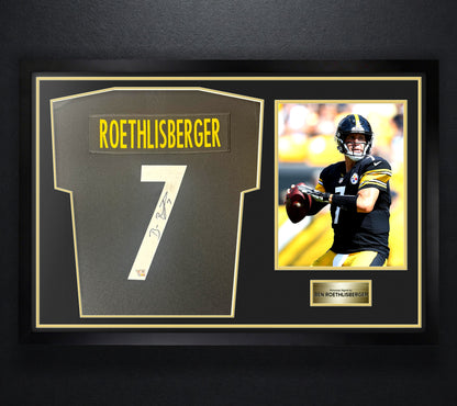 Ben Roethlisberger Signed Pittsburgh Steelers Nike Jersey Framed Fanatics COA - Photo of frame