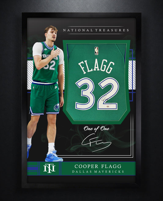 Cooper Flagg Signed Dallas Mavericks Nike Jersey Framed PSA COA - Photo of frame