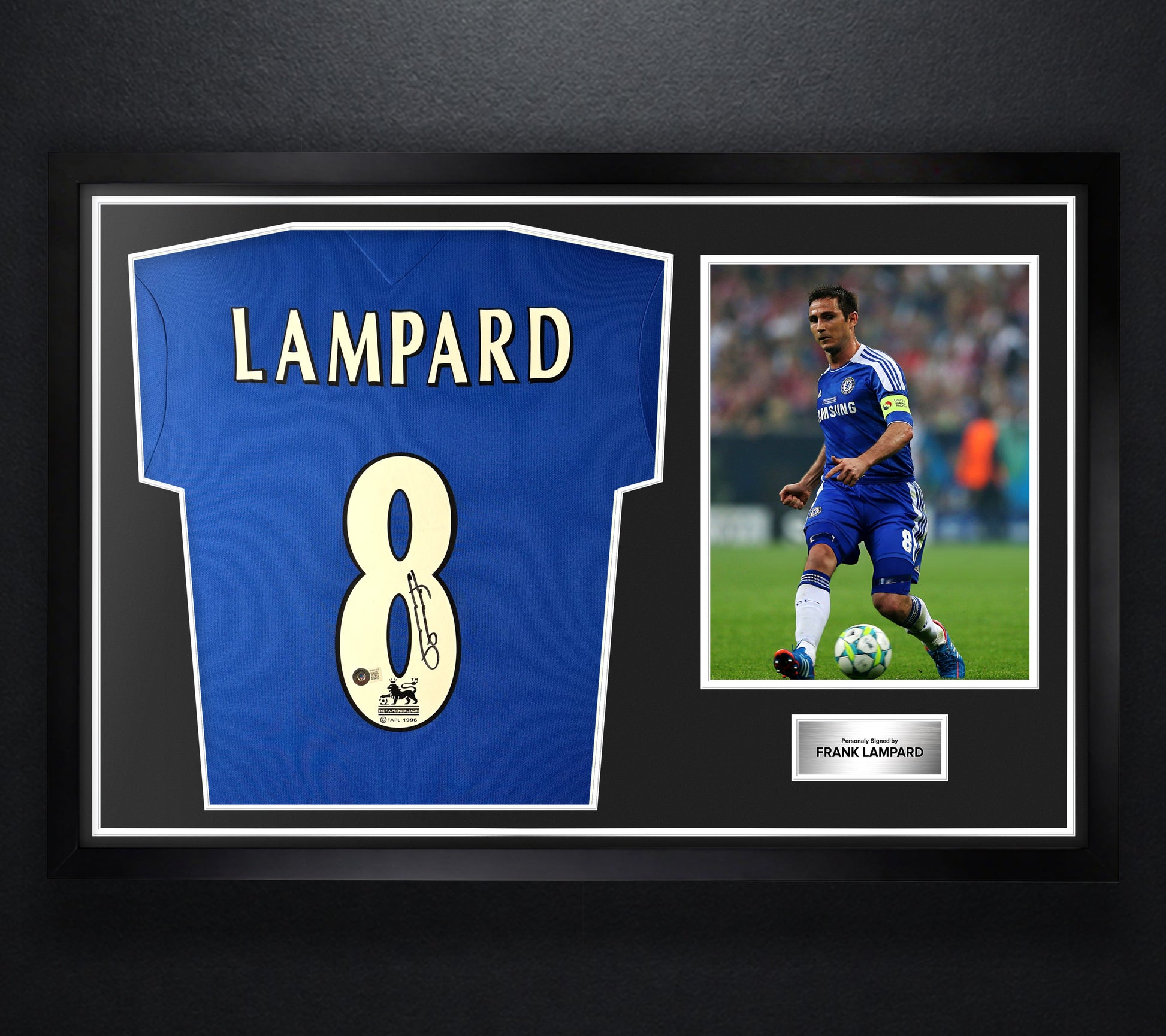 Frank Lampard Signed Chelsea Jersey Framed Beckett COA - Photo of frame