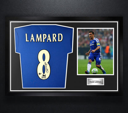 Frank Lampard Signed Chelsea Jersey Framed Beckett COA - Photo of frame