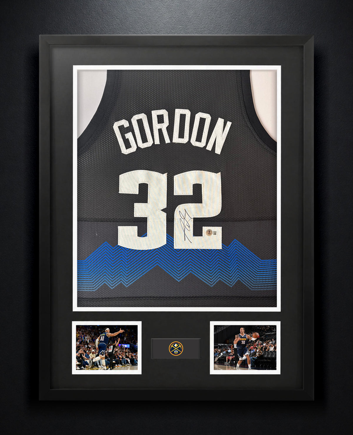 Aaron Gordon Signed Denver Nuggets Jersey Framed Beckett COA - Photo of frame
