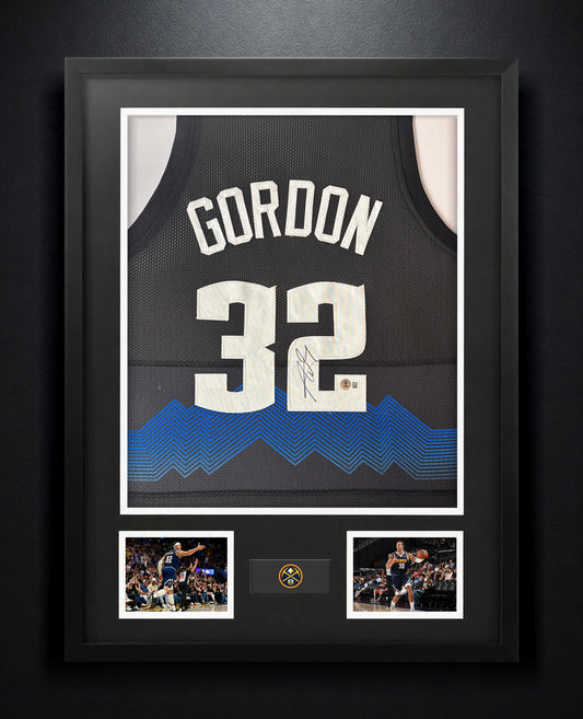 Aaron Gordon Signed Denver Nuggets Jersey Framed Beckett COA - Photo of frame