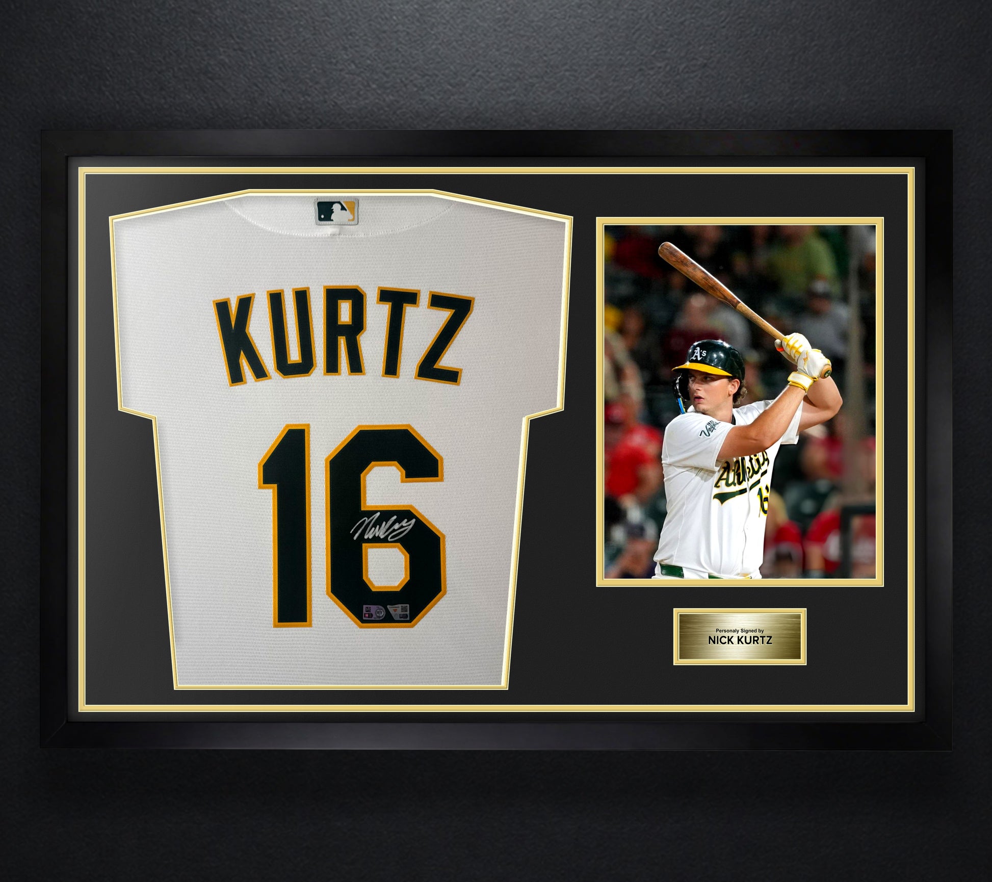 Nick Kurtz Signed Oakland Athletics Nike Jersey Framed Fanatics & MLB COA - Photo of frame
