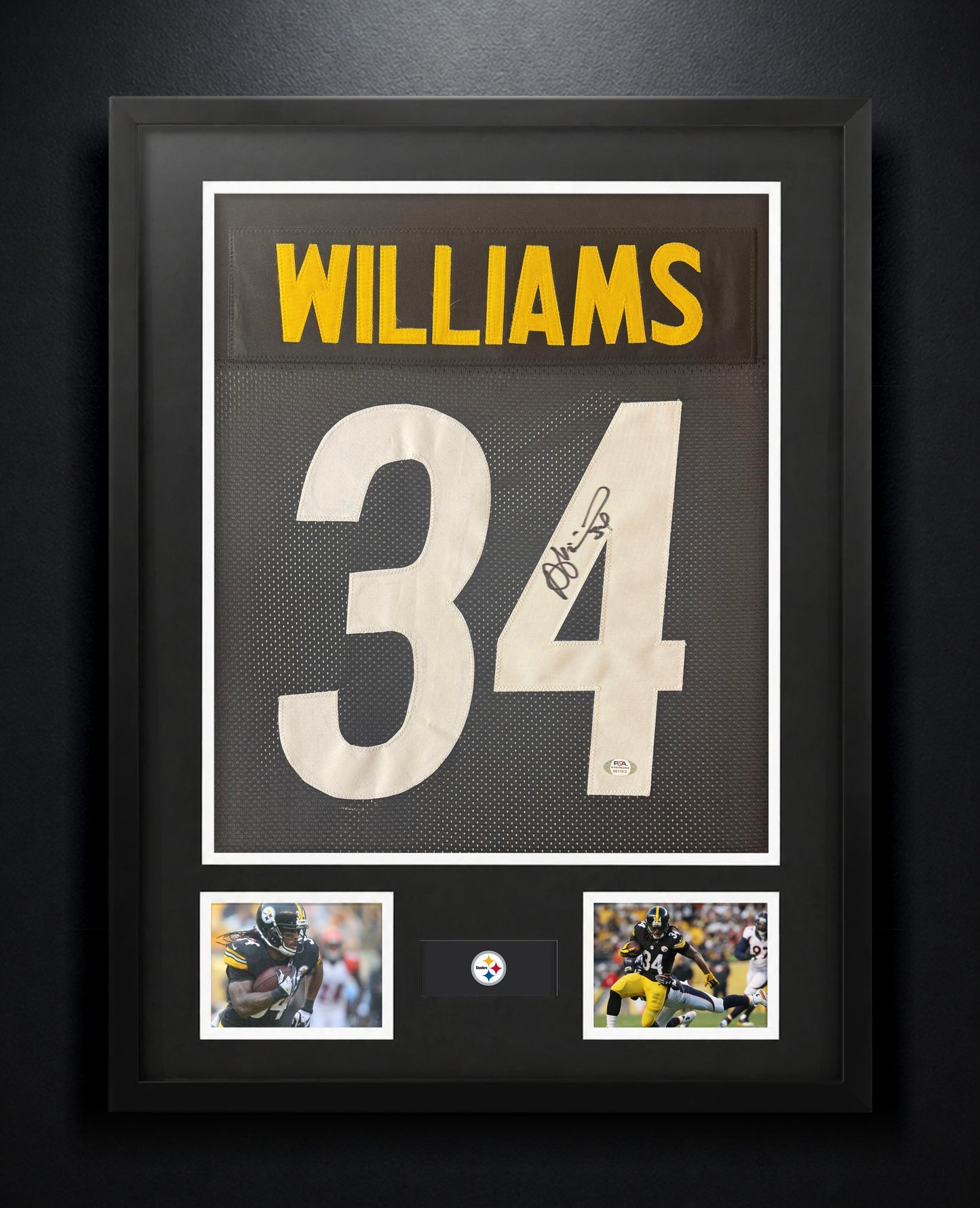 DeAngelo Williams Signed Pittsburgh Steelers Jersey Framed PSA COA - Photo of frame