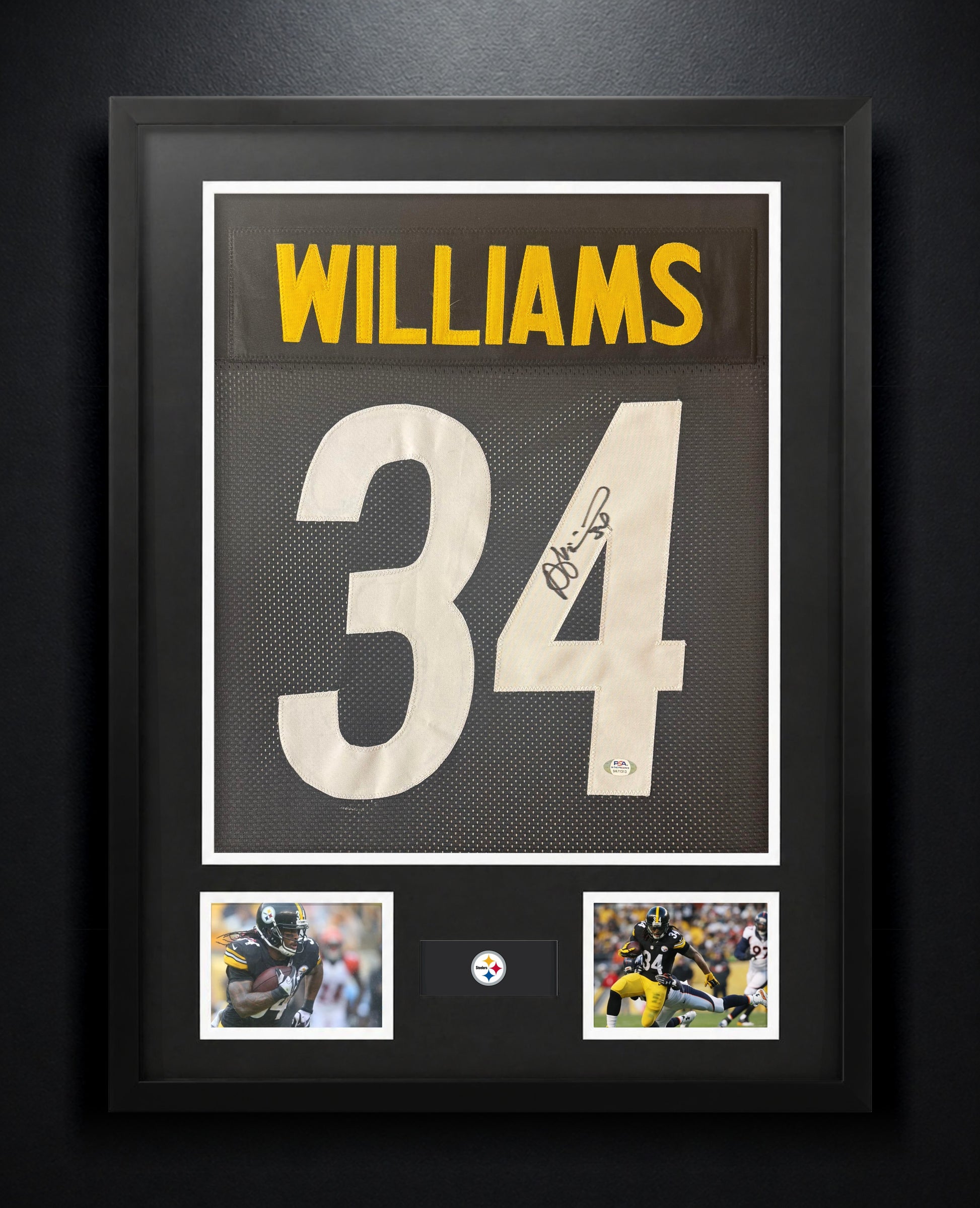 DeAngelo Williams Signed Pittsburgh Steelers Jersey Framed PSA COA - Photo of frame