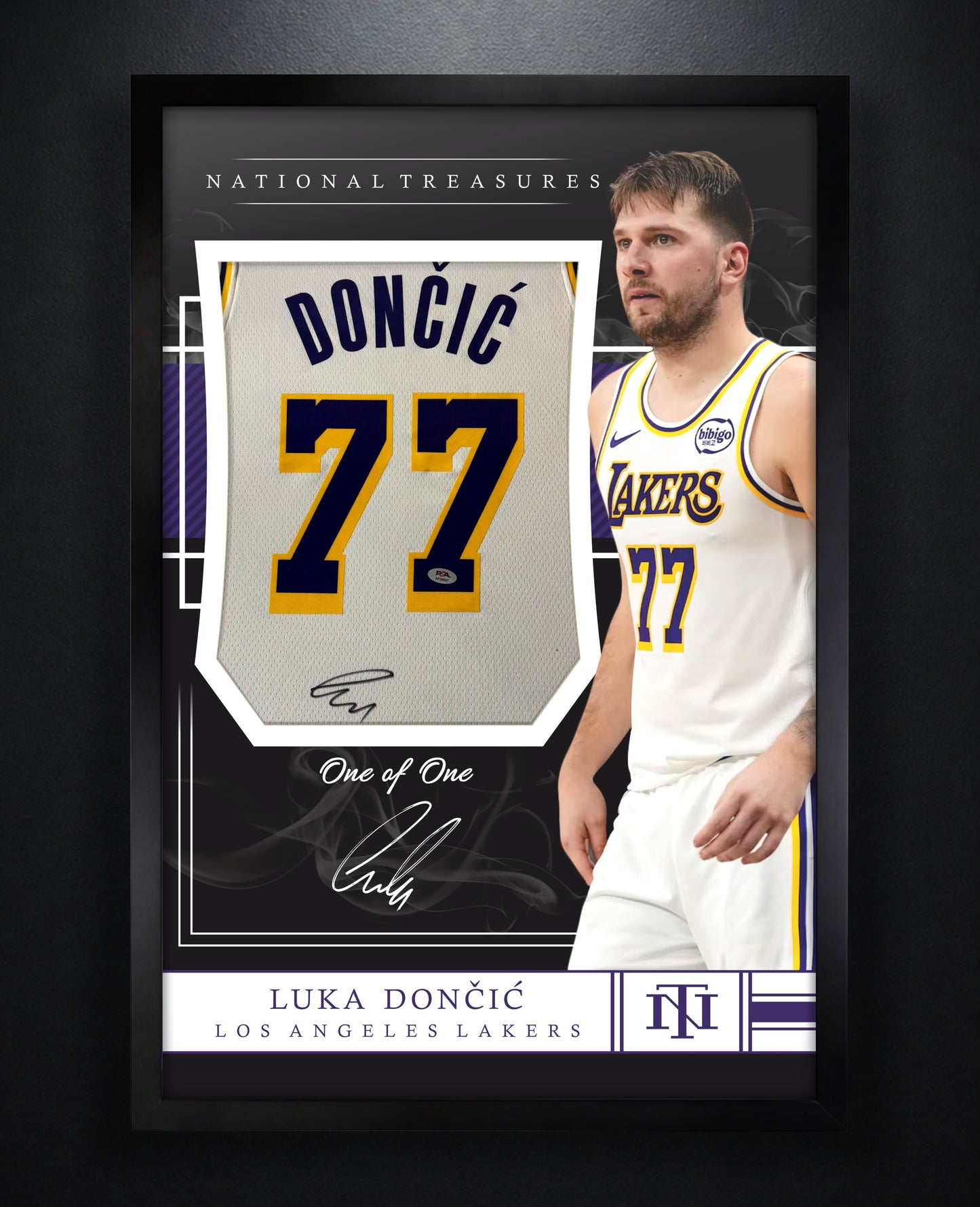Luka Doncic Signed Los Angeles Lakers Nike Jersey Framed PSA COA - Photo of frame