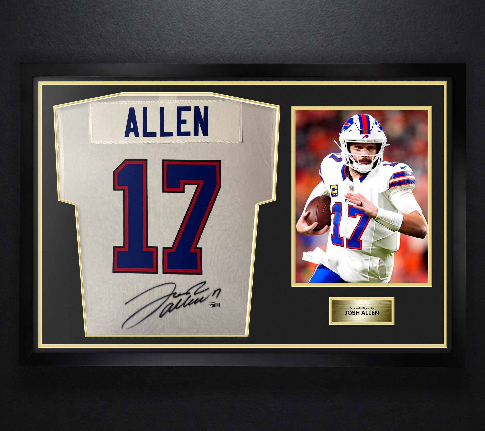 Josh Allen Signed Buffalo Bills Nike Jersey Framed Fanatics COA - Photo of frame