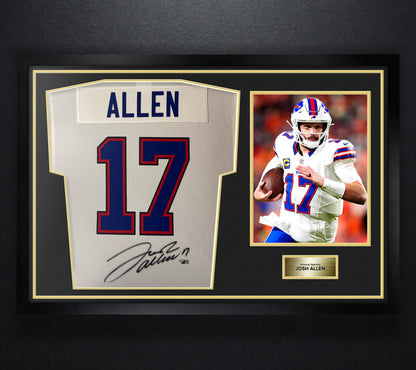 Josh Allen Signed Buffalo Bills Nike Jersey Framed Fanatics COA - Photo of frame