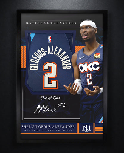 Shai Gilgeous-Alexander Signed Oklahoma City Thunder Nike Jersey Framed JSA COA - Photo of frame