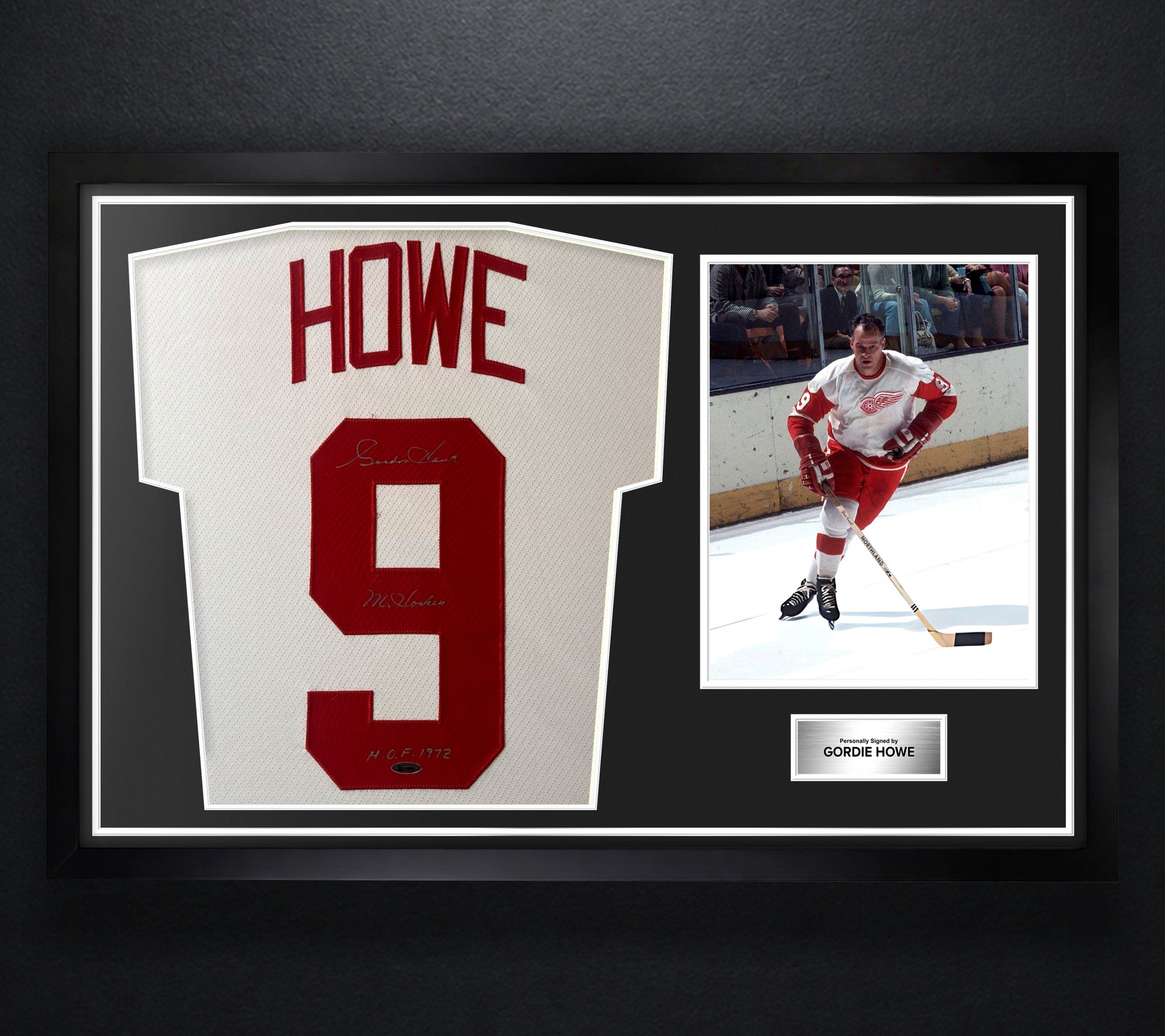 Gordie Howe Signed Detroit Red Wings CCM Jersey Framed TriStar COA INSCRIBED - Photo of frame