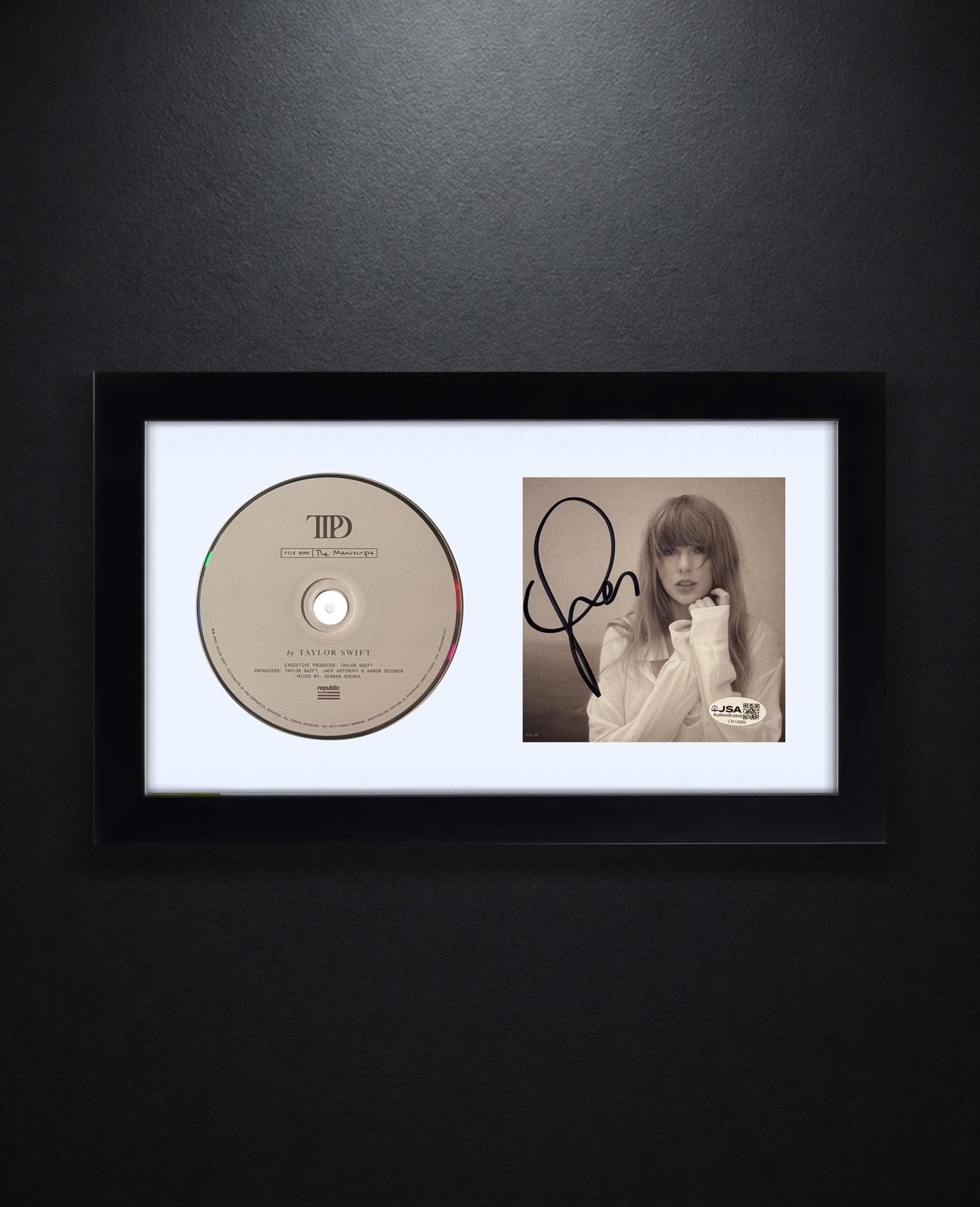 Taylor Swift Signed The Tortured Poets Department CD Insert Framed JSA COA - Photo of frame