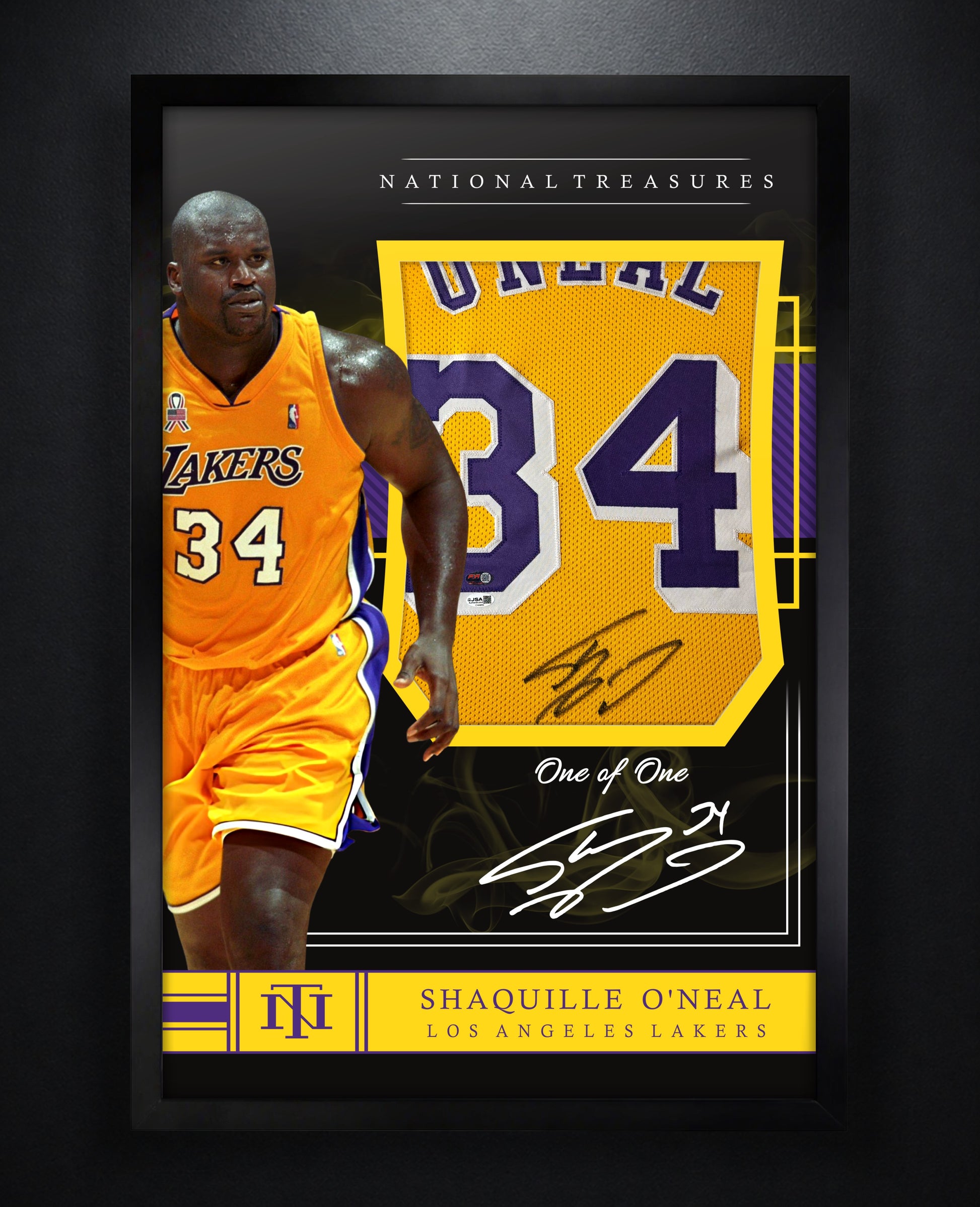 Shaquille O'Neal Signed Los Angeles Lakers Jersey Framed JSA & PIA COA - Photo of frame