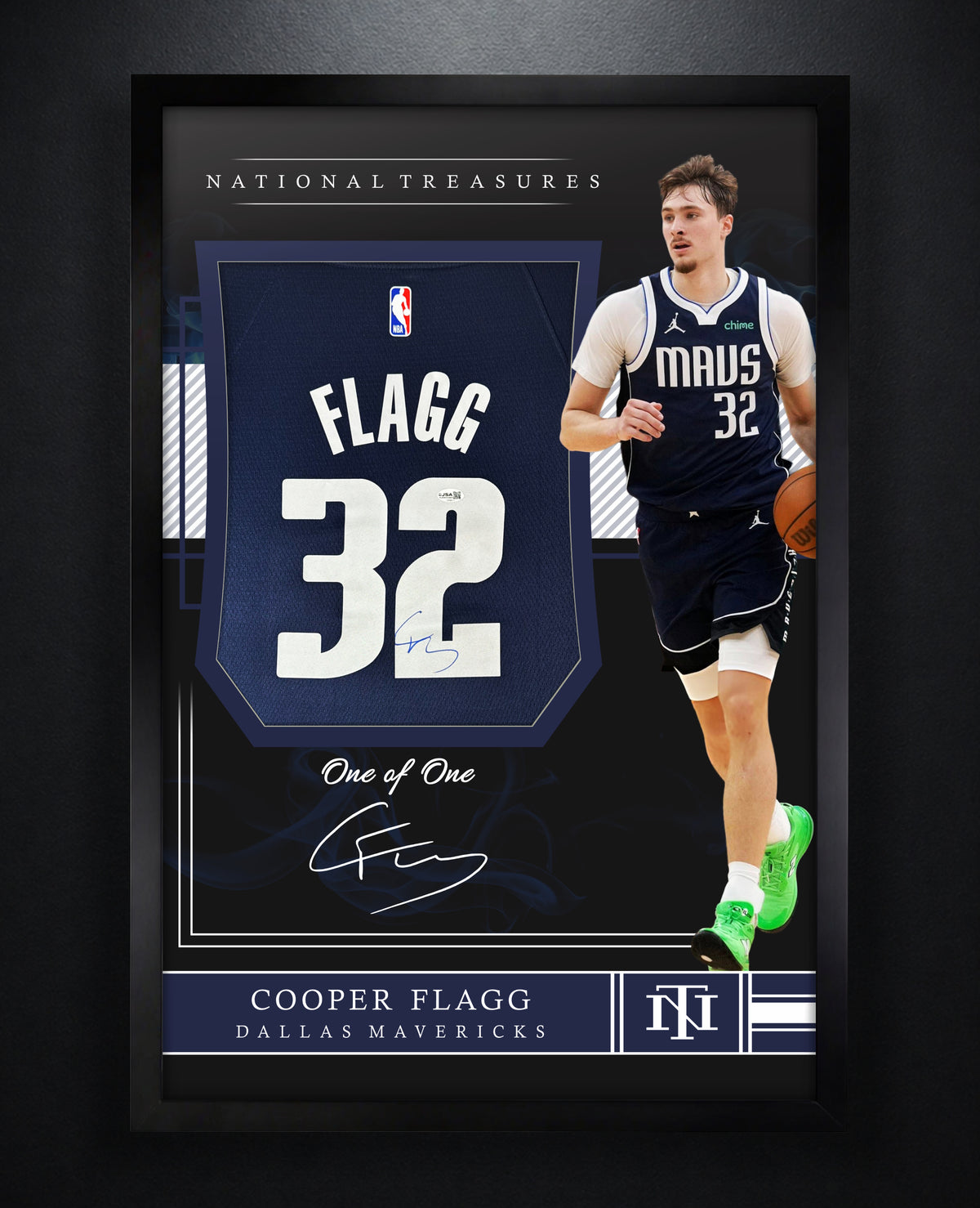 Cooper Flagg Signed Dallas Mavericks Nike Jersey Framed JSA COA - Photo of frame