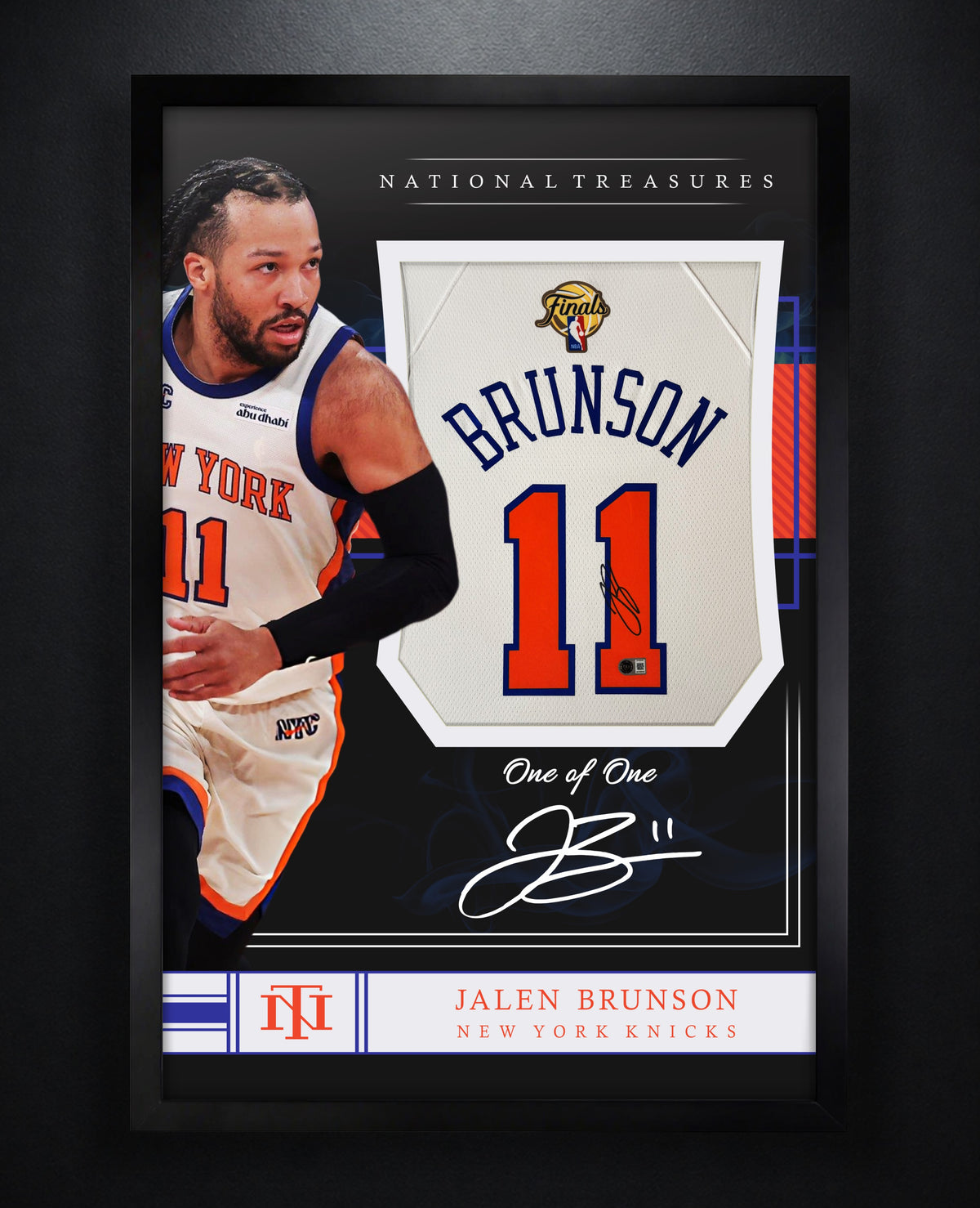 Jalen Brunson Signed New York Knicks Nike Jersey Framed Beckett COA - Photo of frame
