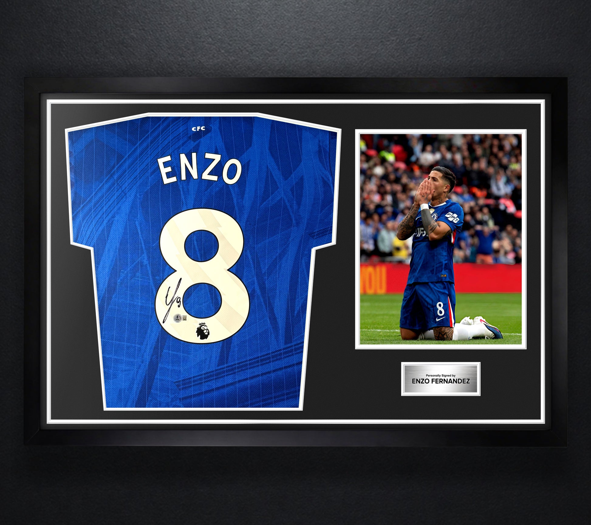 Enzo Fernandez Signed Chelsea Nike Jersey Framed Beckett COA - Photo of frame