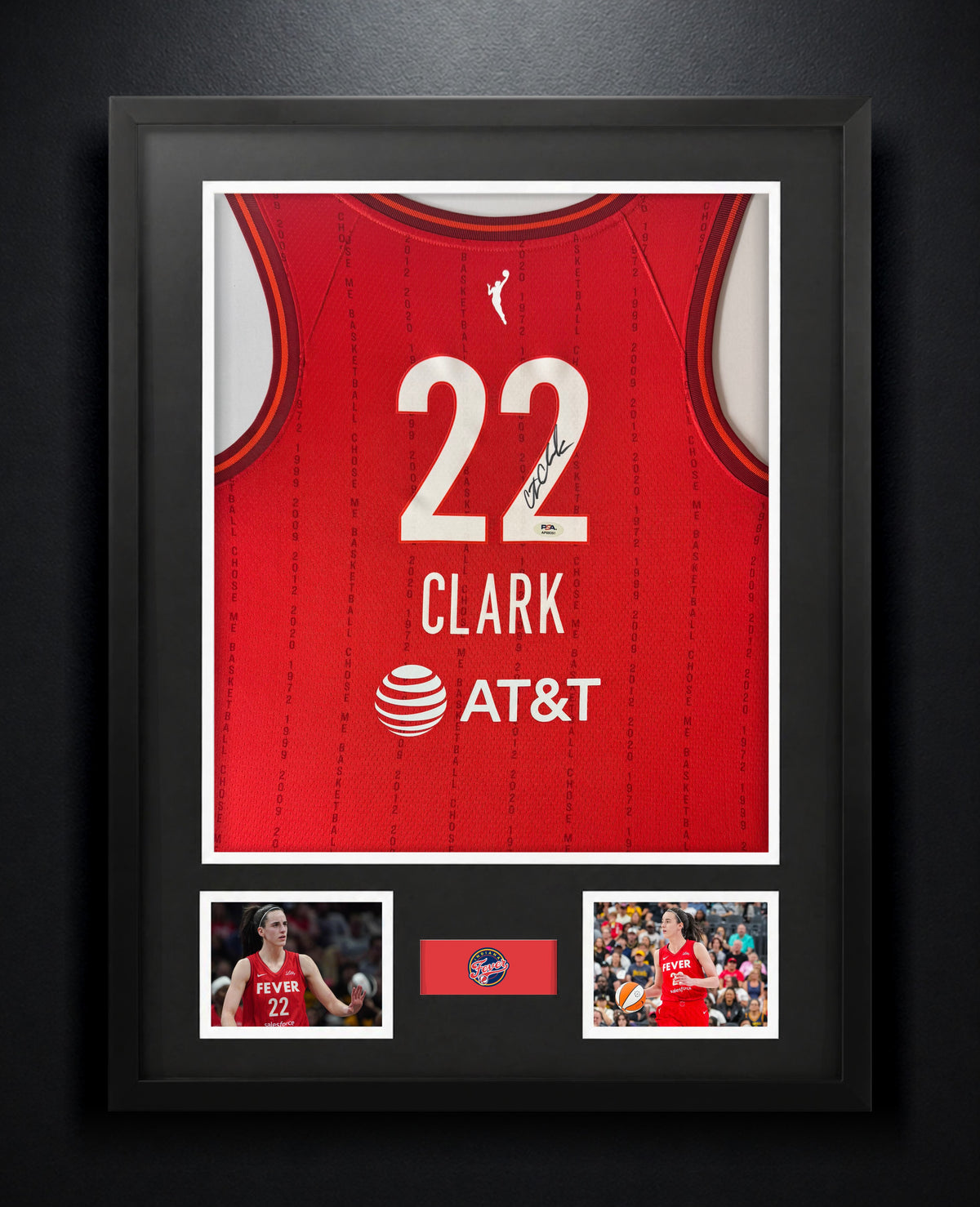 Caitlin Clark Signed Indiana Fever Nike Jersey Framed PSA COA - Photo of frame
